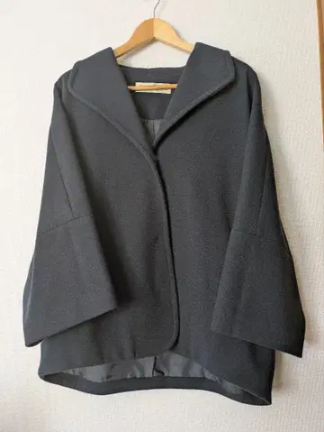 여성용 코트 돌먼 슬리브 네이비