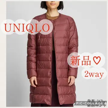 새상품 유니클로 울트라 라이트 다운 컴팩트 코트 보르도 버건디