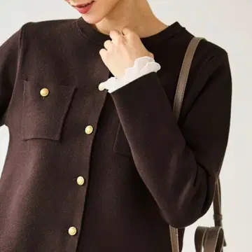 로페피크닉 밀라노 리브 가디건 브라운 M