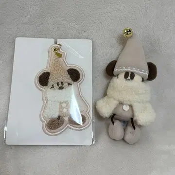 릴린린 화이트 봉제 인형 참 키체인 2