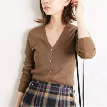 IENA 2x1 리브 V넥 가디건