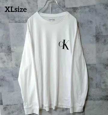 Calvin Klein XLsize 원포인트 로고 롱 슬리브 화이트