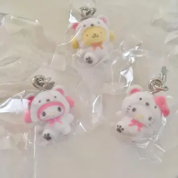 산리오 메지루시 액세서리 메지루시 참 솜사탕 스노우 키티 푸딩