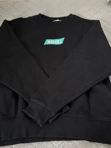 x-girl 블랙 맨투맨 ONE SIZE