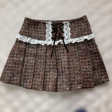 택 포함 LIZ LISA 레이스 트위드 미니 스커트 미사용 새상품