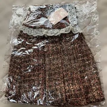 택 포함 LIZ LISA 레이스 트위드 미니 스커트 미사용 새상품