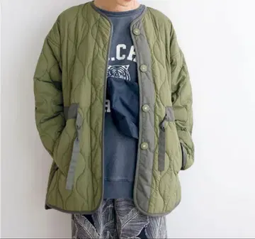 저널 스탠다드 리룸 퀼팅 충전솜 카키 블루종