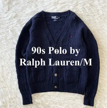 [ 도 ] 스테디셀러 랄프 로렌 포니 자수 울 니트 가디건 네이비