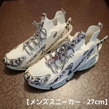 [미사용에 가까움] 화이트/멀티 컬러 스니커즈 통굽 27cm