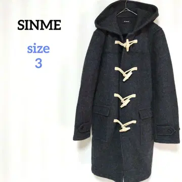 신메 후드 부착 롱 더플 코트 토글 울 후디 이타야 유카