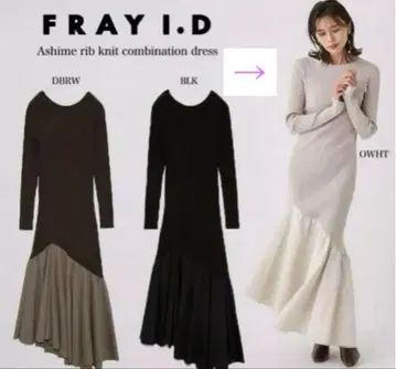 새상품급 프레이 아이디 비대칭 절개 리브 니트 원피스 0