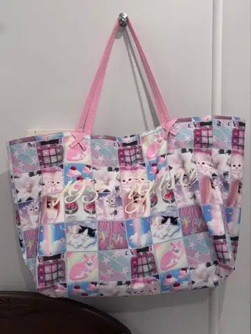 igusa 193 대용량 토트백 고양이와 디저트 디자인