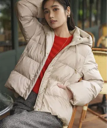 빅 사이즈 23구 시레 타프타 컴팩트 다운 코트