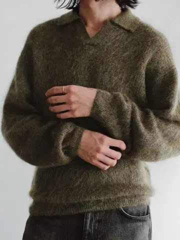 LIDNM Kid Mohair Knit Polo S