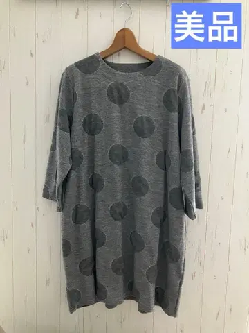 새상품급 STB 원피스 LL 사이즈 도트 겨울 상품 여성용 그레이 긴팔