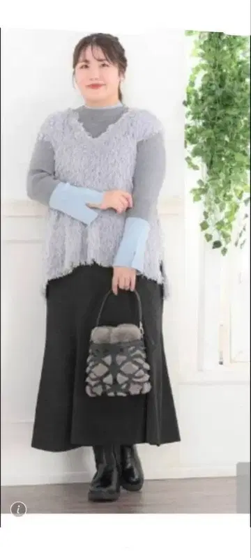 시마무라 komachi aimee que 배색 니트 풀오버 3L