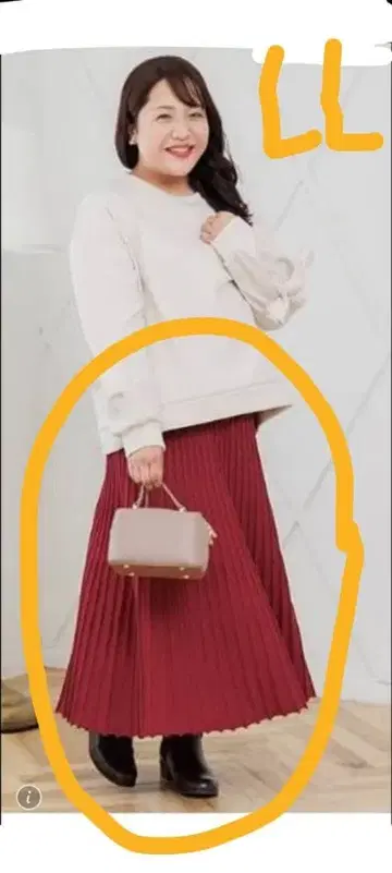 새상품 택 포함 시마무라 hina 플리츠 스커트 LL 와인 레드