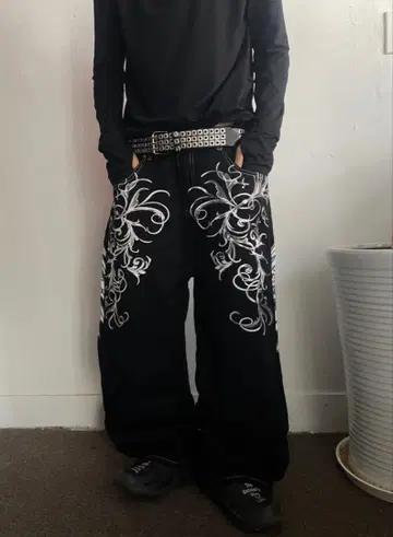 amood 한국 y2k 블랙 데님 팬츠