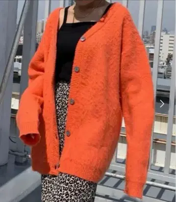 SHAGGIE 오렌지 가디건