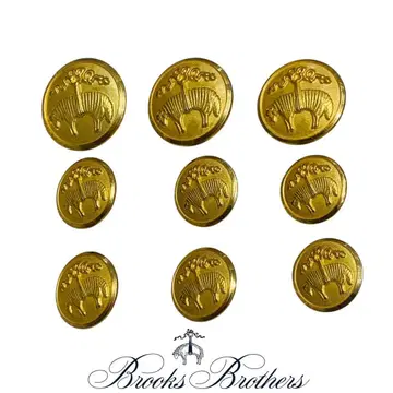 미사용 새상품 브룩스브라더스 골든 플리스 골드 메탈 버튼 9개 세트
