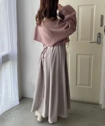 오프숄더 니트 셋업