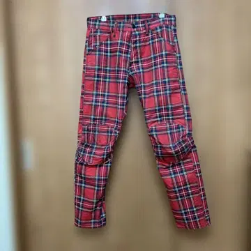 지스타 로우 레드 체크 캐주얼 팬츠 W31 L32