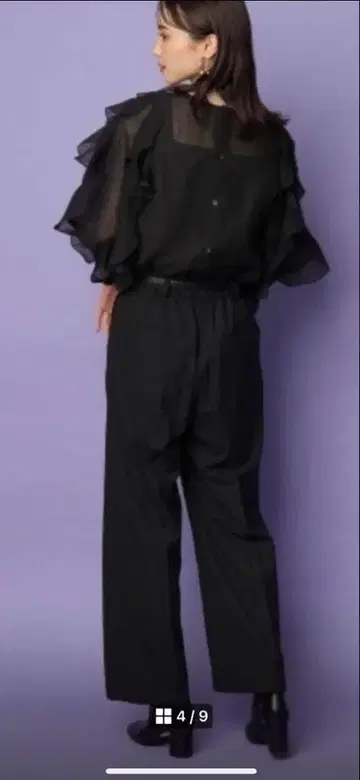 [ 새상품 미사용 ] CADUNE 카듀네 블랙 와이드 팬츠 슬랙스