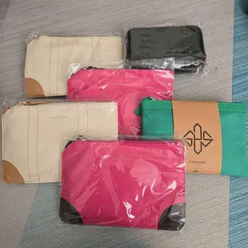 ANA 비즈니스 클래스 어메니티 6종 세트 (핑크, 블랙, 크림, 그린)