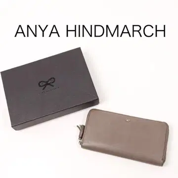 H3767M 안야 힌드마치 가죽 박스 포함 지퍼 장지갑