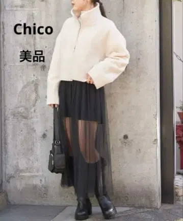 Chico 샤기 ZIP 숏 블루종 아우터 블루종 코트