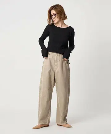 새상품 conte 별주 upper hights 베이지 데님 팬츠