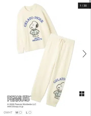 GELATO PIQUE PEANUTS 맨투맨 세트 M