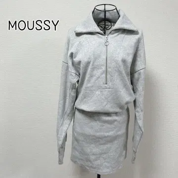 [ 새상품급 ] MOUSSY 마우지 집업 미니 드레스 원피스 그레이 S