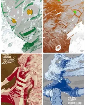 나의 히어로 아카데미아 원화전 히로아카전 A2 아트 포스터 4장 세트