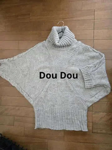 Dou Dou 터틀넥 돌먼 슬리브 니트 그레이지