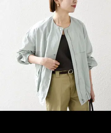 쉽스에니 나일론 개더 노카라 코쿤 블루종