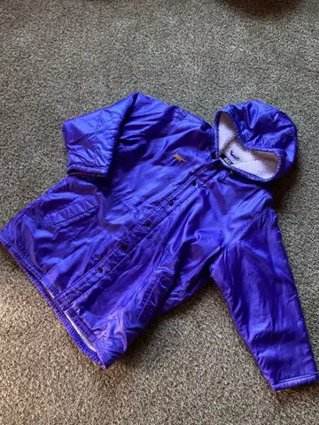 asics 후드 부착 나일론 보아 코트 L 보라색