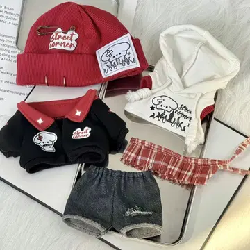 20cm 봉제 인형용 옷 갈아입기 의류 세트 활 옷 5점 세트