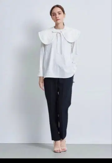 [ 탈부착 카라만 ] yori 퀼트 카라 롱 tee 화이트