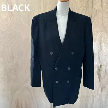 블랙 더블 브레스트 정장 자켓