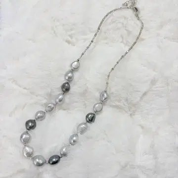 담수 진주 펄 관혼상제 결혼식 고급 목걸이 실버