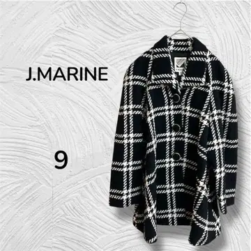 [제이마린] 트위드 코트 체크 무늬 아우터 성숙/러블리 블랙 화이트 9호