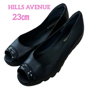 HILLS AVENUE 블랙 오픈토 펌프스 23cm