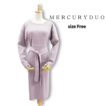 미사용품 MERCURYDUO 니트 리브 원피스 프리 사이즈 라벤더 계열