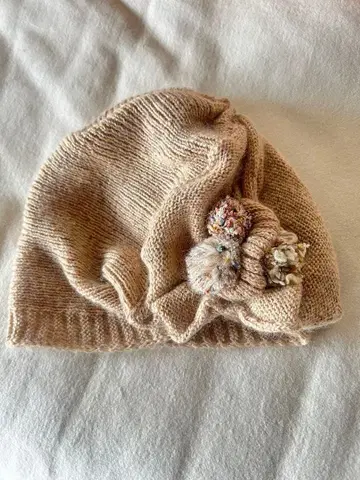 [ 새상품급 ] 카시라 CA4LA 울 혼방 니트 모자 베이지