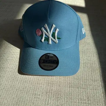 블루 NY 로고 장미 자수 야구 모자