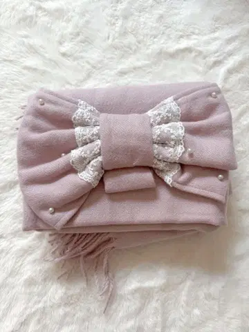 핑크색 리본 포함 머플러