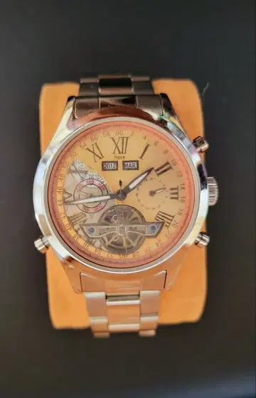 [ TM028 ] 자동 태엽 시계 스켈레톤 베이지 다이얼