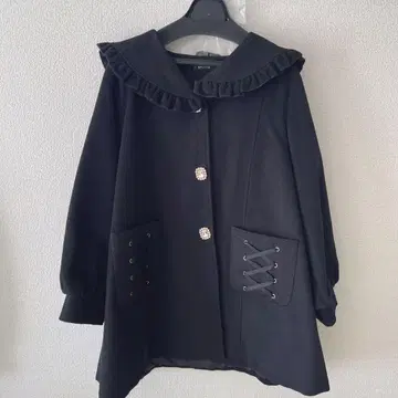 로지타 ROJITA 세일러 카라 코트 블랙 블랙 양산 지뢰