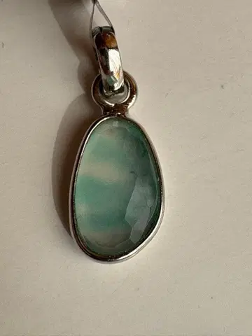 실버 925 아쿠아프레이즈 로즈컷 펜던트 탑